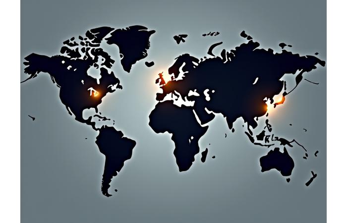 World Map with highlighted client locations