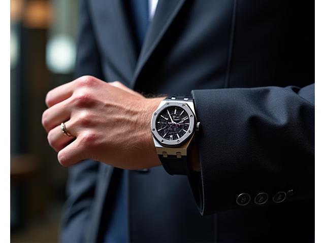 Audemars Piguet Royal Oak Concept on a gentleman's wrist, close-up with intricate dial details