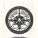 Stylized icon representing the circular economy with arrows flowing in a circle around a watch gear, symbolizing reuse and recycling.