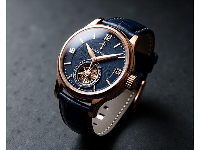 A contemporary pre-owned luxury watch with a intricate tourbillon movement visible through a skeleton dial, reflecting modern craftsmanship.